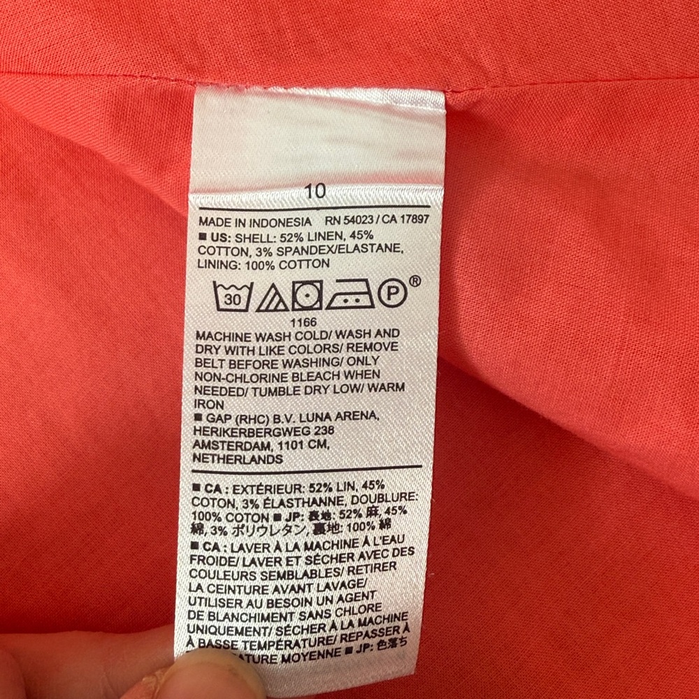 Banana Republic linen blend button front midi dress - Picture 8 of 9